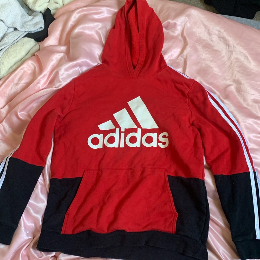 Red and Black Youth Adidas Hoodie